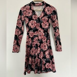 HOLLISTER floral choker neck skater dress​